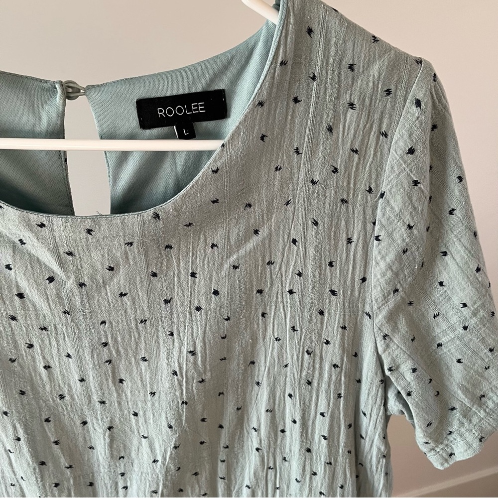 ROOLEE POLKA DOT TEAL & NAVY DRESS WITH POCKETS